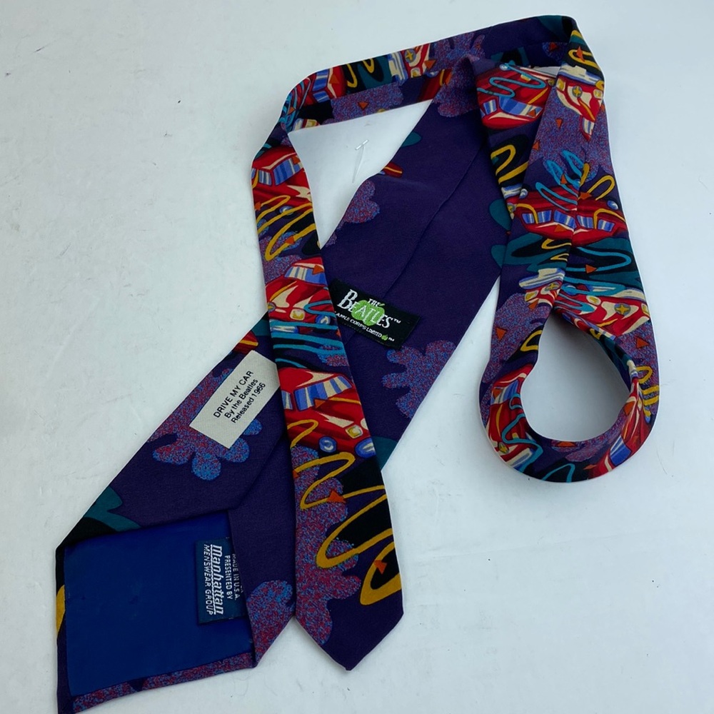 Beatles Tie Silk Drive My Car Apple Manhattan Menswear 1996